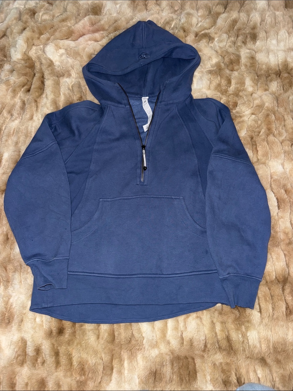 Classic Navy Half-Zip Hooded Sweatshirt - women’s